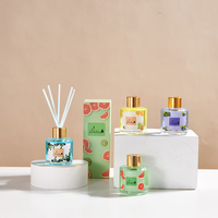 Difusor de Aroma para el Hogar, Botella de Vidrio de 50 ml, Aroma Frutal, Aceite Esencial para Difusores de Varillas