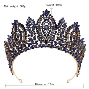 Nueva Corona de Concurso de Belleza Estilo Barroco Europeo y Americano, Tiara de Cristal Hecha a Mano de Gran Tamaño para Campeona - Product Image 6