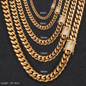 Wholesale 18K PVD Gold Plated Stainless Steel Miami Cuban Link <b>Chain</b> Necklace <b>Iced</b> <b>Out</b> | Heavy Hip Hop Style Jewelry for Men - Product Image 2
