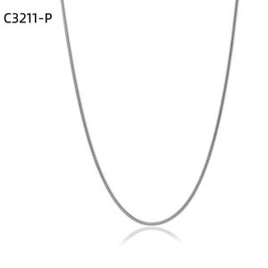 Amy Amy Fashion <b>Snake</b> <b>Chain</b> Necklace <b>Silver</b> Plated Stainless Steel Minimalist Daily Wear Women's Jewelry Gift C3211 - Product Image 1