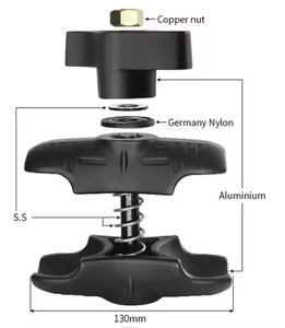 Supports VIN pour appareils électroniques marins de 2,25 pouces avec bras de 13 cm et base à double boulon en U pour rail de 13 mm à 33 mm pour supports Ram - Product Image 6