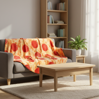Couverture en flanelle super douce tricotée, portable, motif quatre burritos tortillas pizza, taille adulte