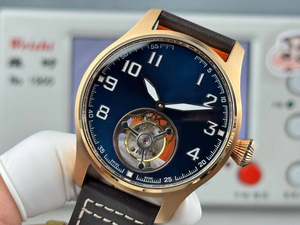 Reloj Mecánico Tourbillon de Bronce para Hombre, 42 mm, Correa de Cuero Analógica, Cristal de Zafiro, Movimiento ETA - Product Image 3