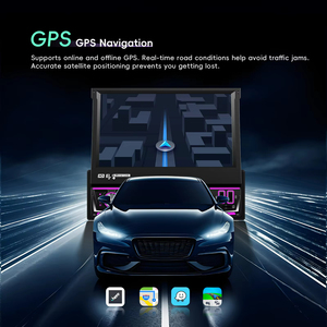 Autoradio Android Podofo 7'' 1 Din, écran tactile rétractable 4+64G, Carplay et Android Auto sans fil, BT/WIFI/GPS USB - Product Image 2