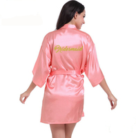 Peignoir de Demoiselle d'Honneur Broderie en Soie Peignoir de Demoiselle d'Honneur pour Mariage