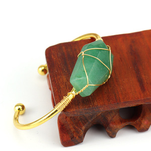 <span class=keywords><strong>Bracelet</strong></span> hexagonal en <span class=keywords><strong>fil</strong></span> de cuivre doré fait main avec cristaux naturels, <span class=keywords><strong>bracelet</strong></span> de guérison en pierre originale pour femme - Product Image 3