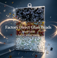 Perles en verre en vrac multicolores en boîte multi-compartiments pour la fabrication de bijoux faits main, marque YUZHU, vente en gros en vrac pour accessoires DIY