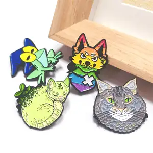 Manufacturer Custom Fashion Cute Animal Pins Metal Logo Badges Brooch Glitter Epoxy Hard Soft Enamel Pins For Important Days