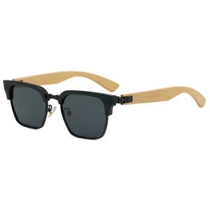 Lunettes de soleil rétro en bois TR, polarisées UV400, unisexes, à la mode, pour la protection solaire, les voyages et la conduite - Product Image 4