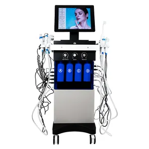 14 In 1 Microdermabrasie Zuurstofjet Aqua Gezichtsbehandelingen Reiniging Dermabrasie Machine Voor Hoofd Neus Voeten Ogen Lippen Uk Pluggen