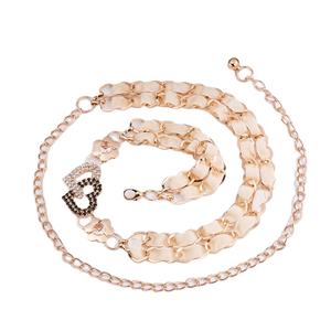 حزام سلسلة خصر مرن من السبائك للسيدات ، حزام صغير لتزيين تنورة متعددة الاستخدامات مع تصميم خصر فستان مرن - Product Image 2