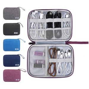 Double Layers portable digital usb charger cord cable bag travel electronics gadget storage organizer