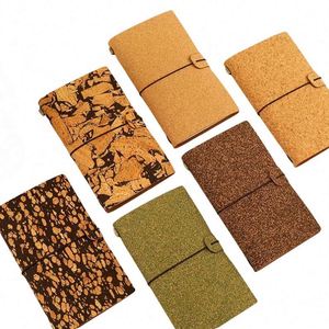 Eco-Friendly Coffee Grounds Cork Hardcover <b>A5</b> Thread Sewn 100 Sheets Degradable Planner Customizable Travel <b>Notepad</b> Event - Product Image 1