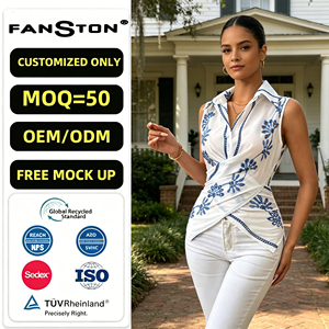 Camiseta sin Mangas <span class=keywords><strong>de</strong></span> Diseño <span class=keywords><strong>para</strong></span> <span class=keywords><strong>Mujer</strong></span>, Venta al Por Mayor en China 2026, Estilo Europeo y Americano, Moda <span class=keywords><strong>de</strong></span> Verano - Product Image 1