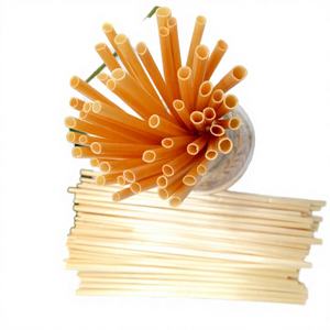 Nouvelles pailles jetables en bambou naturel biodégradables sans PFAS pour fêtes et camping, en paille de blé, forme droite, échantillon gratuit - Product Image 4