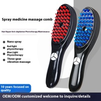 XBH sur mesure 2025 rouge bleu lumière Anti-perte de cheveux traitement peigne haute fréquence Vibration pulvérisation fonction cuir chevelu masseur pour