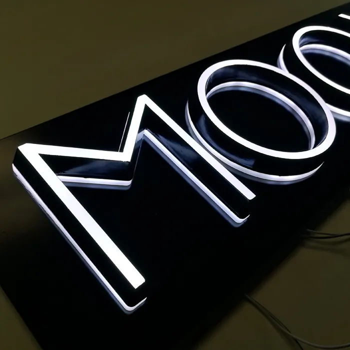 Özel açık elektronik Led ışık mektup logosu kozmetik mağazası akrilik tabela tasarım örnekleri