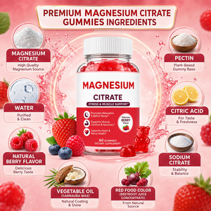 Gummies électrolytiques au glycinate de magnésium bio, complément alimentaire végétalien, faible teneur en sucre, 60 unités, améliore la mémoire et le sommeil - Product Image 3