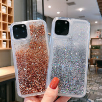 Coque de téléphone 3D scintillante pour iPhone 12 Pro Max, coques scintillantes effet cascade, sable mouvant brillant pour iPhone 11 Pro Max