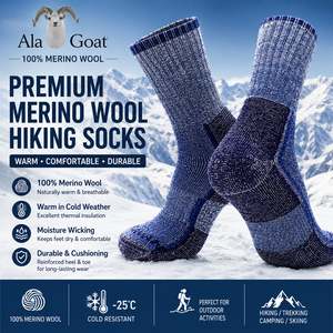 Calcetines de Senderismo 100% Lana Merino, Calcetines Térmicos de Invierno para Trekking, Esquí y Actividades al Aire Libre, Calcetines Acolchados para <span class=keywords><strong>Botas</strong></span>, Logotipo Personalizado, OEM, Venta al Por Mayor - Product Image 1