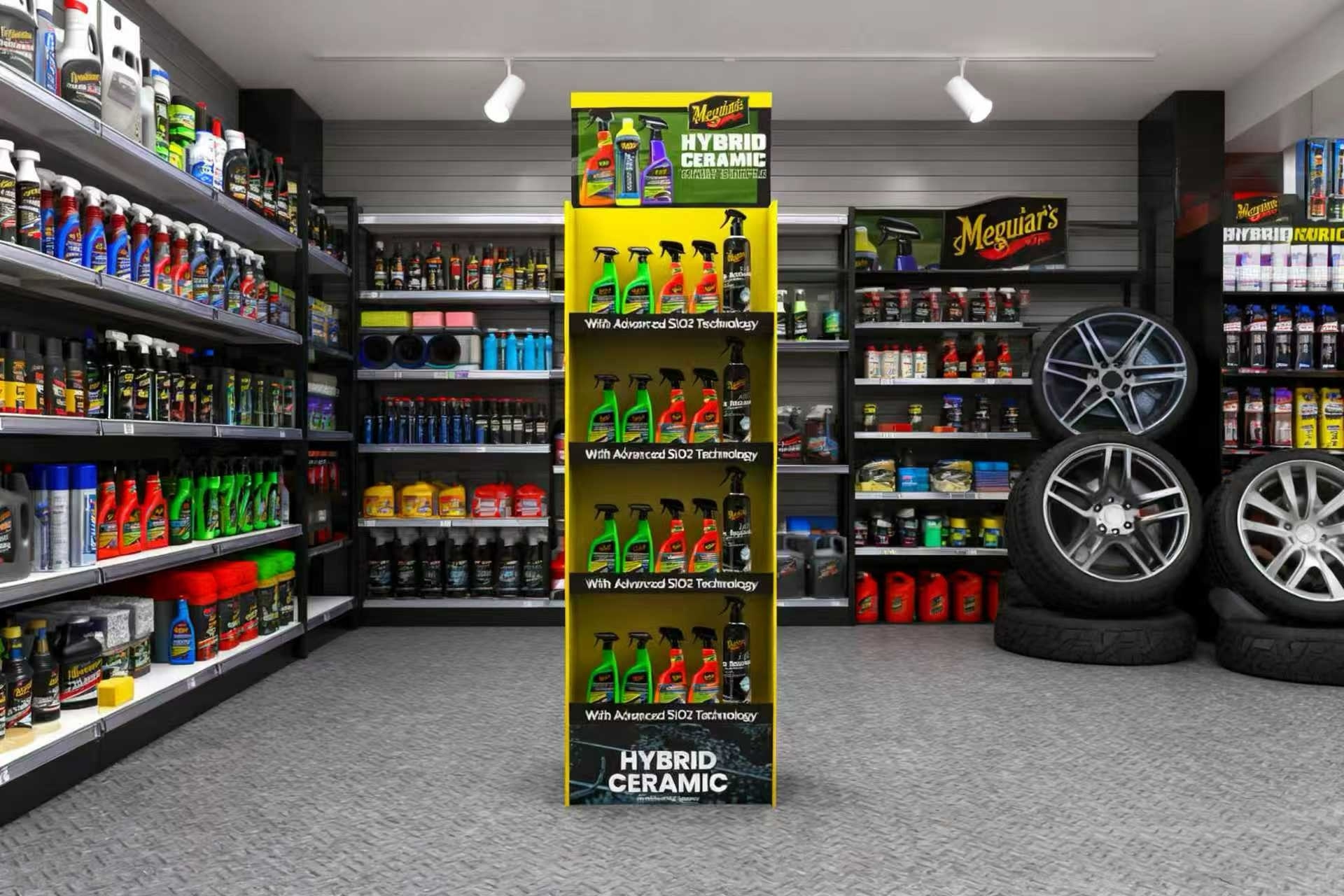 Custom Cardboard Gasoline Display Stand Foldable Floor Rack for Gas Station Convenience Store & Retail Stores — view 5