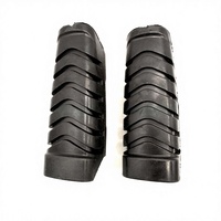 Pegangan Karet Pijakan Kaki Pengendara Depan Anti Selip dengan Penutup Peg Tahan Aus Penyerap Getaran untuk Pijakan Kaki Sepeda Motor (Hitam)