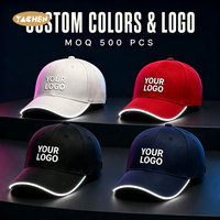Casquette de baseball YACHEN à LED et fibres optiques, 100 % polyester, lumineuse, pour rave, hip-hop, concerts, clubs, scènes, festivals