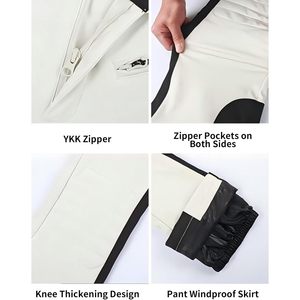 Pantalons de ski pour femmes personnalisés, imperméables, isolés, coupe ajustée, couleurs contrastées, vêtements de neige - Product Image 5