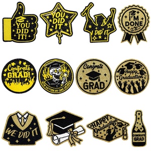 Parches de Graduación con Purpurina Dorada, Termoadhesivos, Apliques Bordados en PVC 3D, Insignia 'Lo Lograste', Decoración para Toga, Birrete y Gorro de Graduación, DIY - Product Image 2