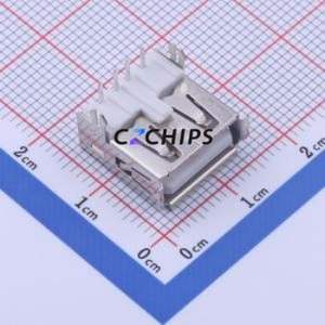 903-152A1012D10100 USB Connector Bent Lead Through Hole Connector Type-A USB 2.0 Female Right Angle Insert - Product Image 1