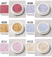 Vente en gros de poudre de paillettes mates japonaises pour ongles, coffret de 12 couleurs, décorations de paillettes colorées pour ongles, matériel de bricolage pour techniciens en ongles