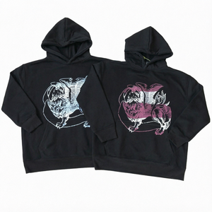 Sudadera con Capucha Negra para Hombre, con Estampado Gráfico de Perro Pug, Bolsillo, Informal, para Invierno - Product Image 1