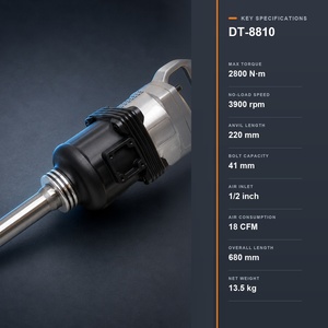 ประแจลมแรงดันสูง DT-8810 2800 นิวตันเมตร 3900 รอบต่อนาที หัวต่อแบบยาว ประแจลมถอดล้อ 41 มม. สำหรับรถบรรทุก ได้รับมาตรฐาน CE รองรับ OEM - Product Image 4