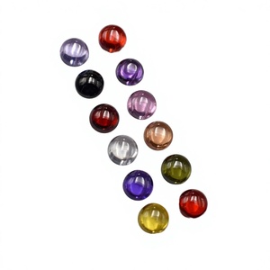 Cabujones Ovalados de Alta Calidad de 3mm-10mm, Circonita Cúbica de Color Rosa Granate y Amatista Champagne, Tratados Térmicamente, con Reverso Plano - Product Image 2