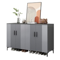 Meuble à chaussures moderne minimaliste en bois massif, meuble d'entrée intégré mural, étagère multi-niveaux pour couloir, nouveau modèle