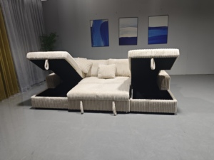 Sofá <span class=keywords><strong>Cama</strong></span> Pinzhi Home Personalizado en Corduroy <span class=keywords><strong>Blanco</strong></span> Cálido y Delicado, Sofá <span class=keywords><strong>Cama</strong></span> Moderno y Elegante para Sala de Estar y Dormitorio - Product Image 4