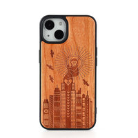 Étui de téléphone portable en bois naturel personnalisé pour iPhone 15, en bois véritable pour coque d'iPhone