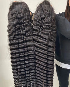 12A 30 Inches Long 100% Human Hair <b>Wig</b>,Swiss Lace Closure Front <b>Wig</b>,<b>Deep</b> <b>Wave</b> 13x4 HD Lace Frontal <b>Wigs</b> for Black Women - Product Image 4
