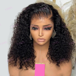 Wholesale Lace Frontal Wig For Black Women Natural Color Short Bob Wigs Human Hair Indian,Glueless Raw Curly Wave Hd Lace Wigs