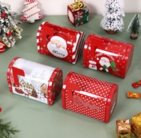 Boîte en métal recyclable en forme de boîte aux lettres de Noël, nouveau style, avec impression et logo personnalisables pour l'emballage de cadeaux et d'artisanat