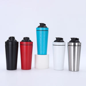 Mug à café en céramique à double paroi personnalisé avec logo, écologique, 24 oz, noir, shaker isolé avec boucle de transport pour les mélanges de protéines - Product Image 2