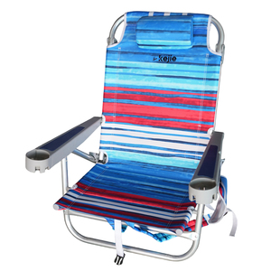 Silla de Playa Plegable de Aluminio Kejie, Suministro Directo Personalizado, Respaldo Reclinable, Reposabrazos, para Pesca, Ocio, Parque, Aire Libre, 250lbs - Product Image 4
