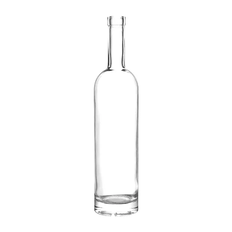 Long Neck Heavy Base Super Flint Glass 350ml Arizona Clear Glass Wine/Spirits Bottle with Bar Top Finish