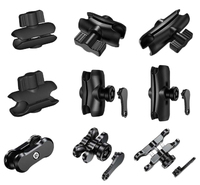 Support de tuyau en alliage d'aluminium avec collier de serrage, adaptateur à rotule de 1'' et pince de guidon à double bras de 25 mm, accessoires moto