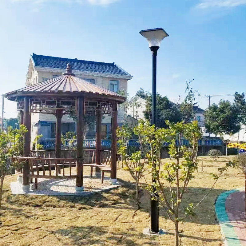 European Style 20W Solar Powered IP65 LED Garden Post Light 3m Galvanized Pole Waterproof Outdoor Landscape Street Lamp for