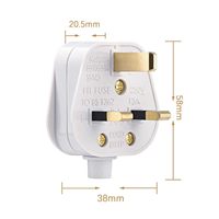 JT006 Selbsterdender Stromstecker (Italienische & UK-Standards) 3 Steckdosen 13A Langlebige PVC- & Kupferkonstruktion