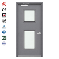 Porte coupe-feu en acier creux NFPA, résistance 60 minutes, pour centres commerciaux et salles de service, avec ferme-porte automatique