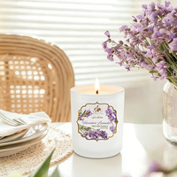 Bougie en cire de paraffine parfumée dans un bocal en verre rond blanc avec couvercle en bambou, faite à la main pour la décoration de la maison, les fêtes et les mariages, utilisation en intérieur