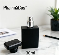 Atomiseur de parfum carré noir de 30 ml à visser