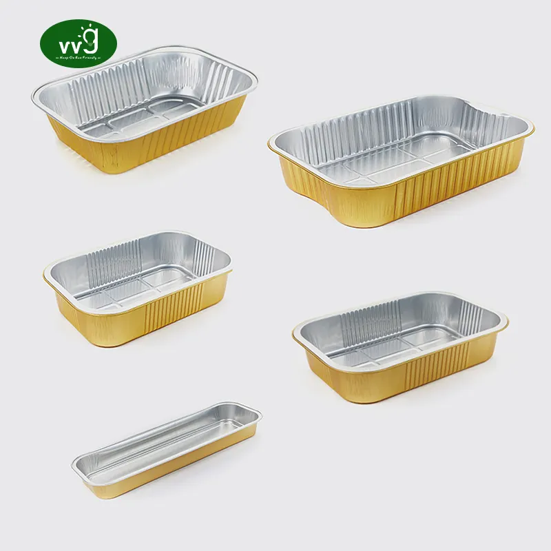 VVG einwegfolienbehälter hochleistungs-mikrowellenherd sicher goldene aluminiumfolien-backpannen zum kochen backen BBQ